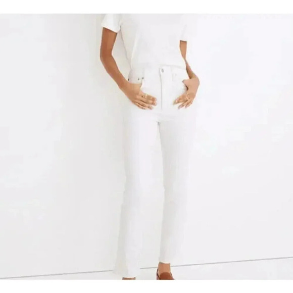 Madewell White Straight Leg The Perfect Vintage Jeans Size 24T - Picture 1 of 10